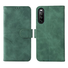 Custodia Portafoglio In Pelle Cover con Supporto L01Z per Sony Xperia 10 IV Verde