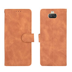 Custodia Portafoglio In Pelle Cover con Supporto L01Z per Sony Xperia 10 Plus Marrone