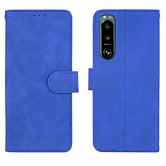 Custodia Portafoglio In Pelle Cover con Supporto L01Z per Sony Xperia 5 III Blu