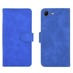 Custodia Portafoglio In Pelle Cover con Supporto L01Z per Sony Xperia Ace Blu