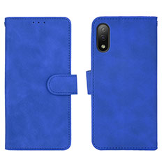 Custodia Portafoglio In Pelle Cover con Supporto L01Z per Sony Xperia Ace II Blu