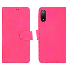 Custodia Portafoglio In Pelle Cover con Supporto L01Z per Sony Xperia Ace II Rosa Caldo