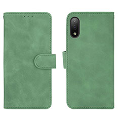 Custodia Portafoglio In Pelle Cover con Supporto L01Z per Sony Xperia Ace II Verde