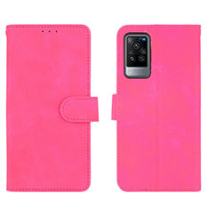 Custodia Portafoglio In Pelle Cover con Supporto L01Z per Vivo X60 Pro 5G Rosa Caldo