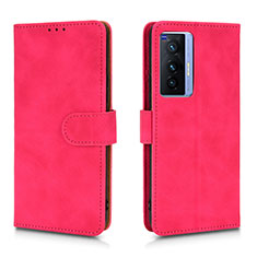 Custodia Portafoglio In Pelle Cover con Supporto L01Z per Vivo X70 5G Rosa Caldo