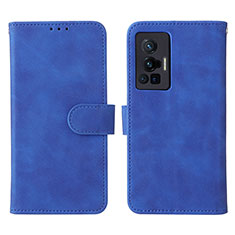 Custodia Portafoglio In Pelle Cover con Supporto L01Z per Vivo X70 Pro 5G Blu