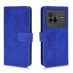 Custodia Portafoglio In Pelle Cover con Supporto L01Z per Vivo X80 5G Blu