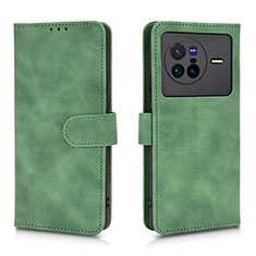 Custodia Portafoglio In Pelle Cover con Supporto L01Z per Vivo X80 5G Verde