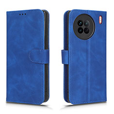 Custodia Portafoglio In Pelle Cover con Supporto L01Z per Vivo X90 5G Blu
