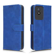 Custodia Portafoglio In Pelle Cover con Supporto L01Z per Vivo Y02 Blu