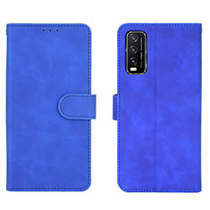 Custodia Portafoglio In Pelle Cover con Supporto L01Z per Vivo Y12s Blu