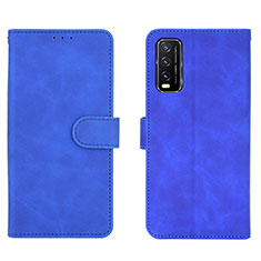 Custodia Portafoglio In Pelle Cover con Supporto L01Z per Vivo Y30g Blu