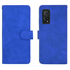 Custodia Portafoglio In Pelle Cover con Supporto L01Z per Xiaomi Mi 10T Pro 5G Blu
