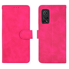 Custodia Portafoglio In Pelle Cover con Supporto L01Z per Xiaomi Mi 10T Pro 5G Rosa Caldo