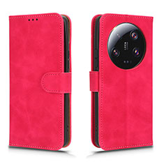 Custodia Portafoglio In Pelle Cover con Supporto L01Z per Xiaomi Mi 13 Ultra 5G Rosa Caldo
