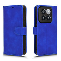 Custodia Portafoglio In Pelle Cover con Supporto L01Z per Xiaomi Mi 14 5G Blu