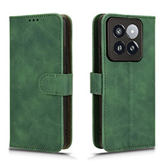 Custodia Portafoglio In Pelle Cover con Supporto L01Z per Xiaomi Mi 14 5G Verde