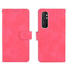 Custodia Portafoglio In Pelle Cover con Supporto L01Z per Xiaomi Mi Note 10 Lite Rosa Caldo