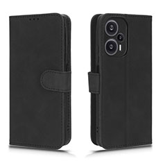 Custodia Portafoglio In Pelle Cover con Supporto L01Z per Xiaomi Poco F5 5G Nero