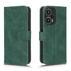 Custodia Portafoglio In Pelle Cover con Supporto L01Z per Xiaomi Poco F5 5G Verde