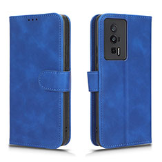 Custodia Portafoglio In Pelle Cover con Supporto L01Z per Xiaomi Poco F5 Pro 5G Blu