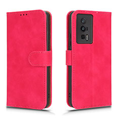 Custodia Portafoglio In Pelle Cover con Supporto L01Z per Xiaomi Poco F5 Pro 5G Rosa Caldo