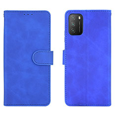 Custodia Portafoglio In Pelle Cover con Supporto L01Z per Xiaomi Poco M3 Blu