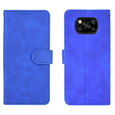 Custodia Portafoglio In Pelle Cover con Supporto L01Z per Xiaomi Poco X3 NFC Blu