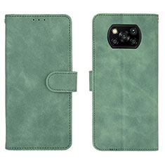 Custodia Portafoglio In Pelle Cover con Supporto L01Z per Xiaomi Poco X3 NFC Verde