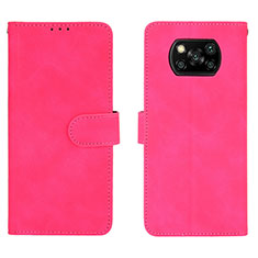 Custodia Portafoglio In Pelle Cover con Supporto L01Z per Xiaomi Poco X3 Pro Rosa Caldo