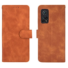 Custodia Portafoglio In Pelle Cover con Supporto L01Z per Xiaomi Redmi K30S 5G Marrone