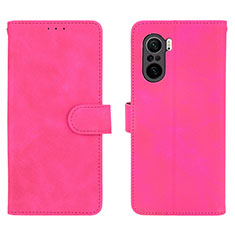 Custodia Portafoglio In Pelle Cover con Supporto L01Z per Xiaomi Redmi K40 Pro 5G Rosa Caldo