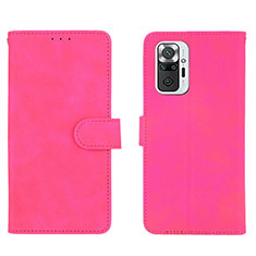 Custodia Portafoglio In Pelle Cover con Supporto L01Z per Xiaomi Redmi Note 10 Pro Max Rosa Caldo
