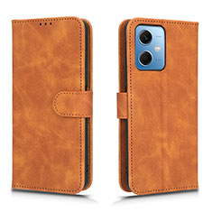 Custodia Portafoglio In Pelle Cover con Supporto L01Z per Xiaomi Redmi Note 12 5G Marrone