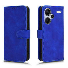 Custodia Portafoglio In Pelle Cover con Supporto L01Z per Xiaomi Redmi Note 13 Pro+ Plus 5G Blu