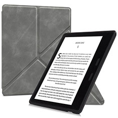 Custodia Portafoglio In Pelle Cover con Supporto L02 per Amazon Kindle Oasis 7 inch Grigio