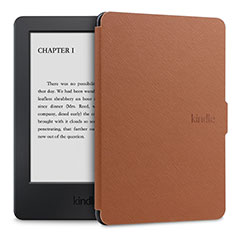 Custodia Portafoglio In Pelle Cover con Supporto L02 per Amazon Kindle Paperwhite 6 inch Marrone
