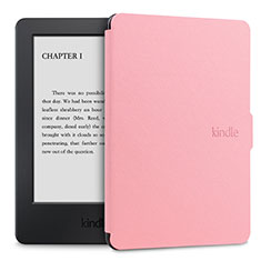 Custodia Portafoglio In Pelle Cover con Supporto L02 per Amazon Kindle Paperwhite 6 inch Rosa