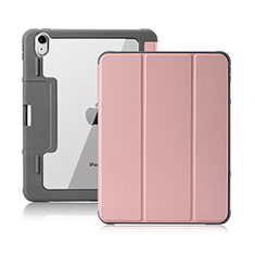 Custodia Portafoglio In Pelle Cover con Supporto L02 per Apple iPad Air 10.9 (2020) Rosa