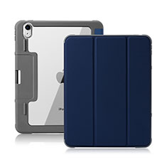 Custodia Portafoglio In Pelle Cover con Supporto L02 per Apple iPad Air 5 10.9 (2022) Blu Notte