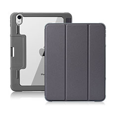 Custodia Portafoglio In Pelle Cover con Supporto L02 per Apple iPad Air 5 10.9 (2022) Grigio