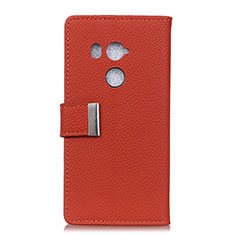 Custodia Portafoglio In Pelle Cover con Supporto L02 per HTC U11 Eyes Rosso Rosa