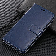 Custodia Portafoglio In Pelle Cover con Supporto L02 per Huawei Enjoy 10e Blu