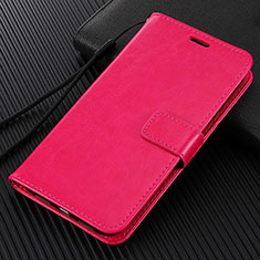 Custodia Portafoglio In Pelle Cover con Supporto L02 per Huawei Enjoy 10e Rosa Caldo
