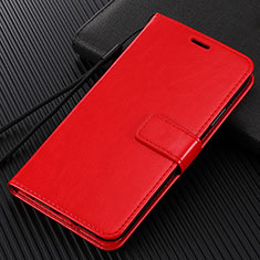 Custodia Portafoglio In Pelle Cover con Supporto L02 per Huawei Enjoy 10e Rosso
