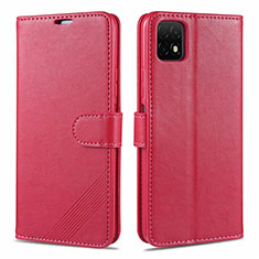 Custodia Portafoglio In Pelle Cover con Supporto L02 per Huawei Enjoy 20 5G Rosso