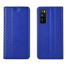 Custodia Portafoglio In Pelle Cover con Supporto L02 per Huawei Enjoy 20 Pro 5G Blu