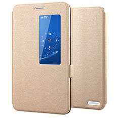 Custodia Portafoglio In Pelle Cover con Supporto L02 per Huawei MediaPad X2 Oro