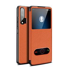 Custodia Portafoglio In Pelle Cover con Supporto L02 per Huawei Nova 6 5G Arancione