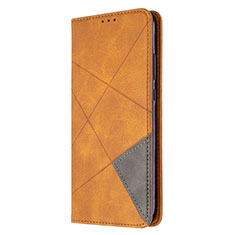 Custodia Portafoglio In Pelle Cover con Supporto L02 per Huawei Y7p Arancione